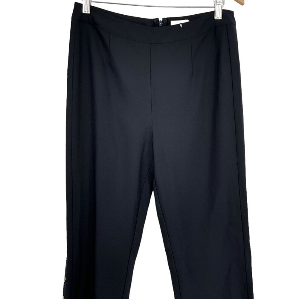 J.O.A Crop Pants Navy Blue High Rise Nautical Side Buttons Size L NWT - Picture 5 of 14